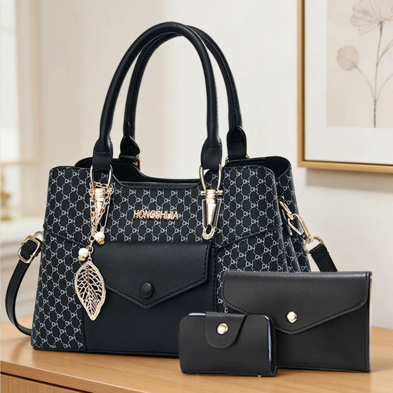 Luxury Bags With Zipper - 高級感のある質感の大型通勤用トートバッグ、カラーブロックデザインのクロスボディバッグを備えたラグジュアリーな女性用バッグシリーズ
