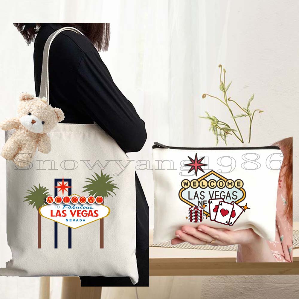 Luxury Bags Vegas - 3 個アメリカニューヨーク素晴らしいラスベガスシティネバダカラフルなギフト女性のハンドバッグショルダーショッパーキャンバストート高級バッグ