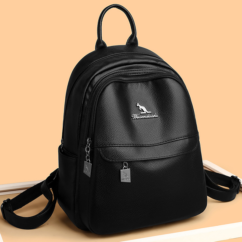 Luxury Bags With Zipper - 2024 新しい女性のショルダーバッグ高品質レザーバックパック高級デザイナーブランドのバックパック大容量ガールトラベルブックバッグ