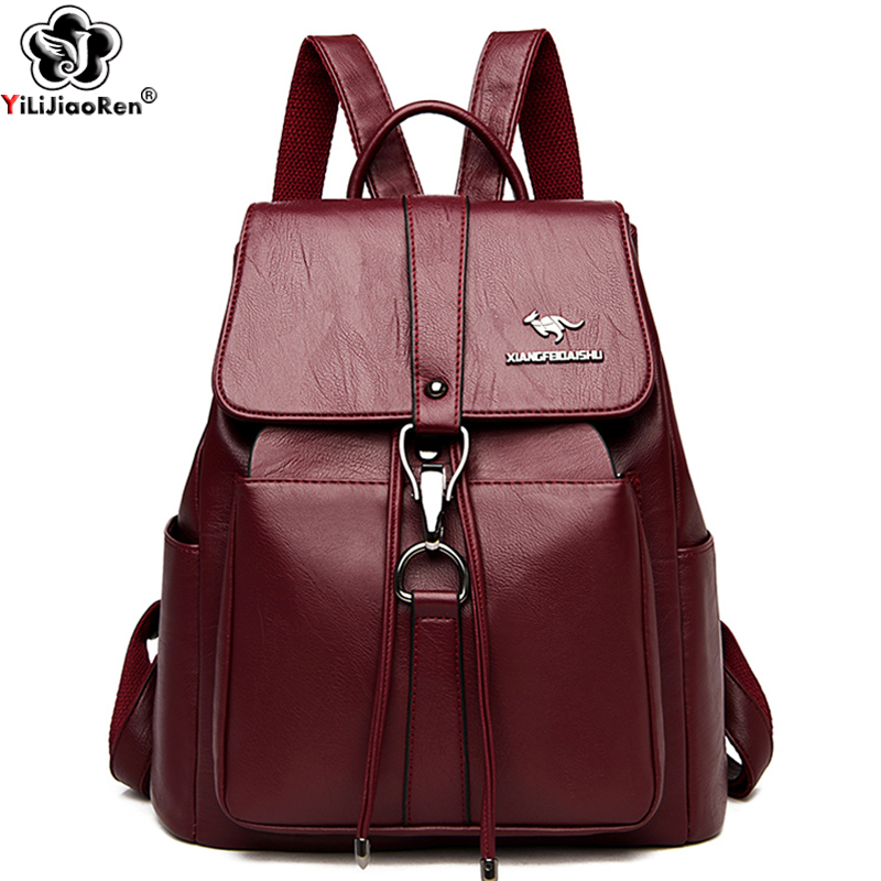 Shoulder Bag Slouchy - 抗盗難バックパック女性のショルダーバッグ有名なブランドレザーバックパック女の子大容量スクールバッグ女性バックパック