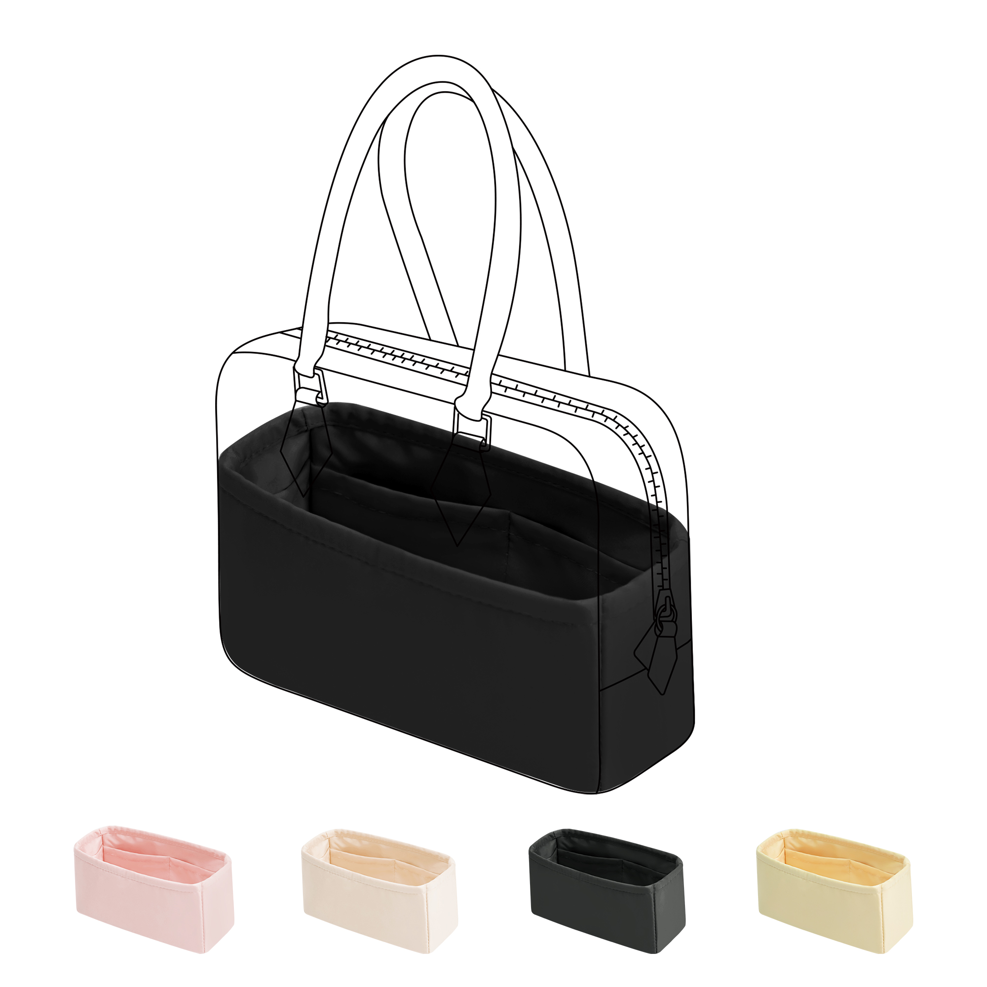 Luxury Bags Hermes - DGAZ シルク製バッグオーガナイザー エルメス プルームバッグ用、シルクのように滑らかなバッグオーガナイザー、高級ハンドバッグ＆トートシェイパー