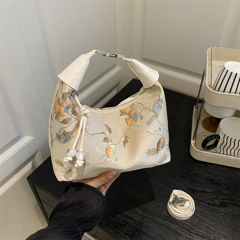 Luxury Bags In China Wholesale - 高品質人気販売中卸売ニッチデザイン中国高級刺繍ハンドバッグファッションジッパーショルダークロスボディバッグ女性用