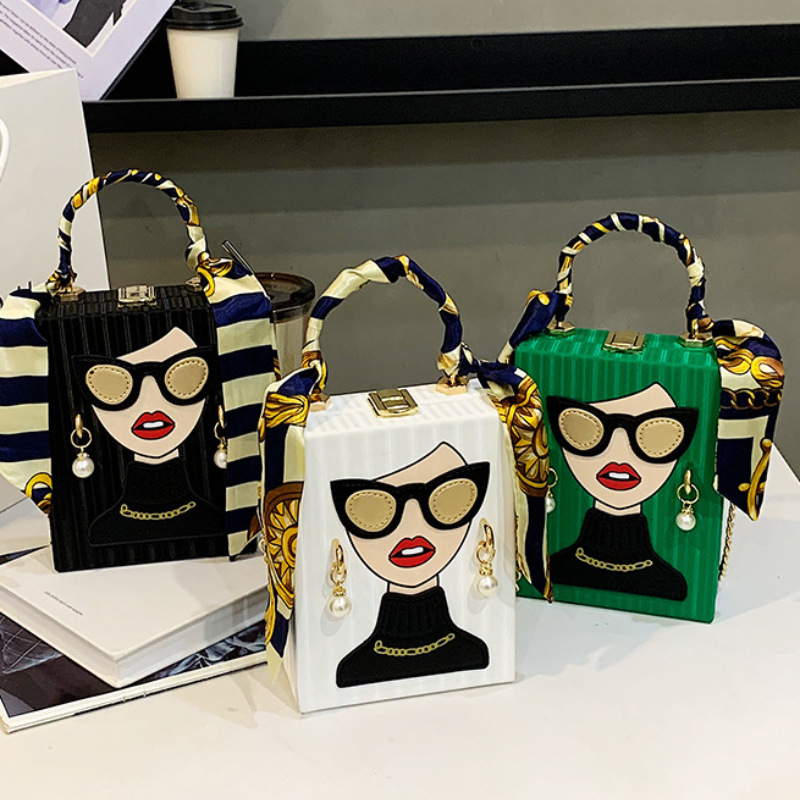 Luxury Bags In China Wholesale - 高品質人気販売卸売ニッチデザインファッショナブルハンドヘルドボックスバッグPUクロスボディ高級パールスカーフチェーンバッグ女性用