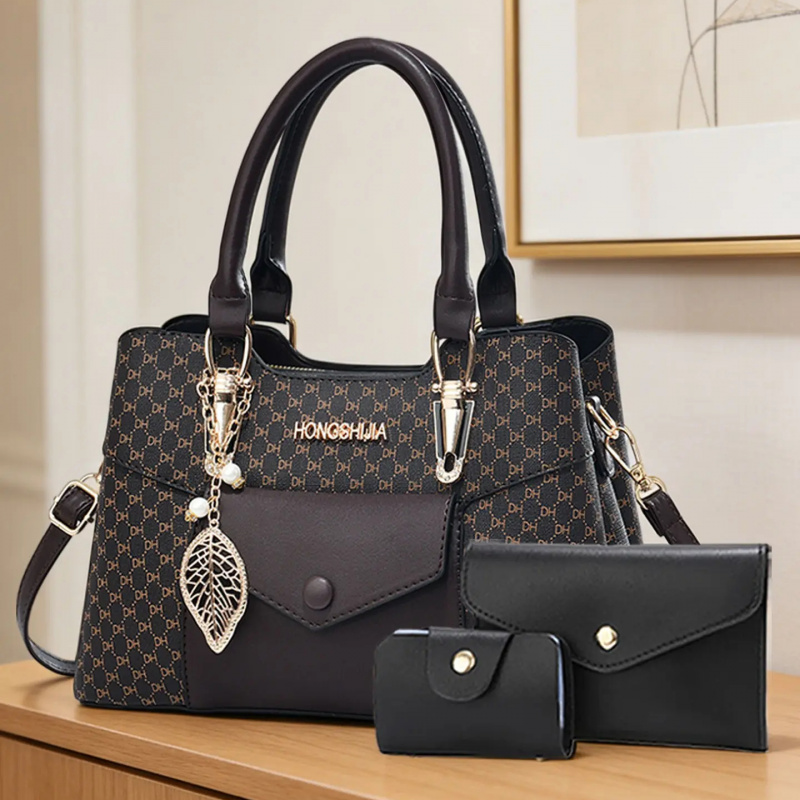 高級感のある質感の大型通勤用トートバッグ、カラーブロックデザ - Luxury Bags With Zipper のレビューと価格