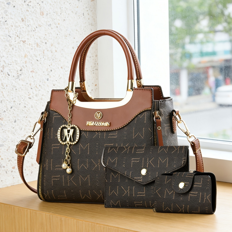 3点セットの高級感のあるプリントレターバッグ、プレミアムでお - Luxury Bags With Zipper のレビューと価格