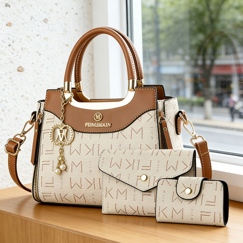 3点セットの高級感のあるプリントレターバッグ、プレミアムでお - Luxury Bags With Zipper のレビューと価格