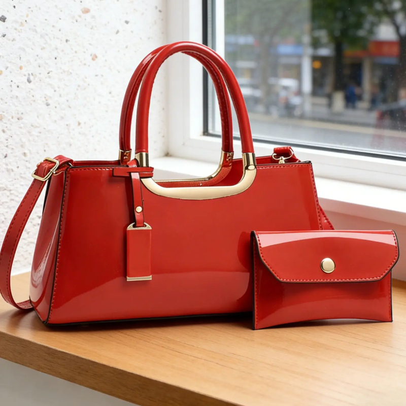 レディースハンドバッグセット、軽量高級PU素材クロスボディシ - Luxury Bags With Zipper のレビューと価格