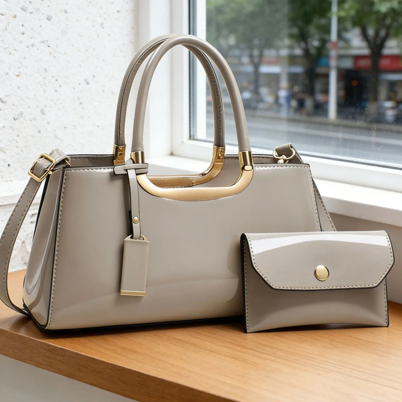 レディースハンドバッグセット、軽量高級PU素材クロスボディシ - Luxury Bags With Zipper のレビューと価格