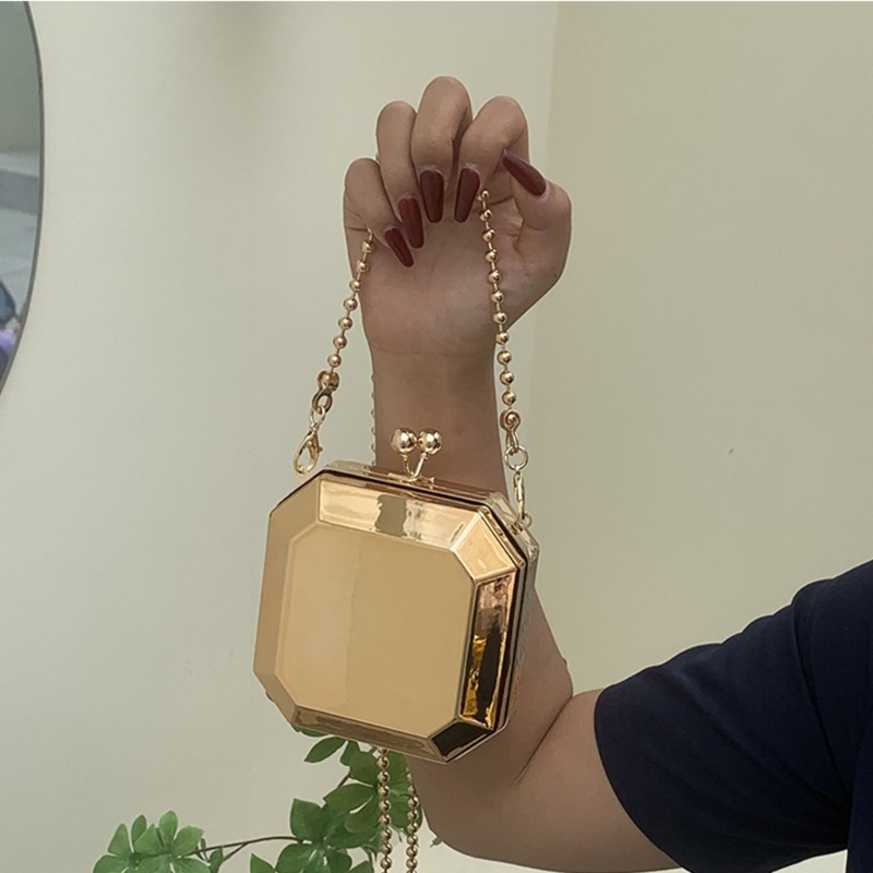 女性のためのゴールデンミニイブニングクラッチ,小さなPVCボ - Luxury Bags With Zipper のレビューと価格