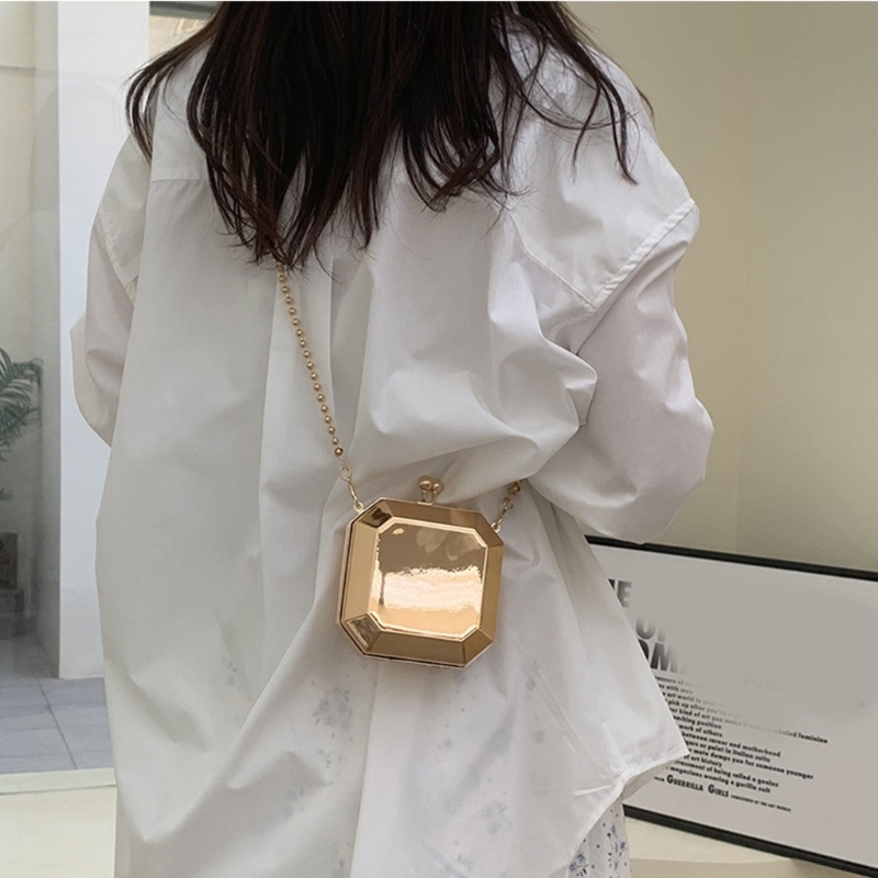 女性のためのゴールデンミニイブニングクラッチ,小さなPVCボ - Luxury Bags With Zipper のレビューと価格