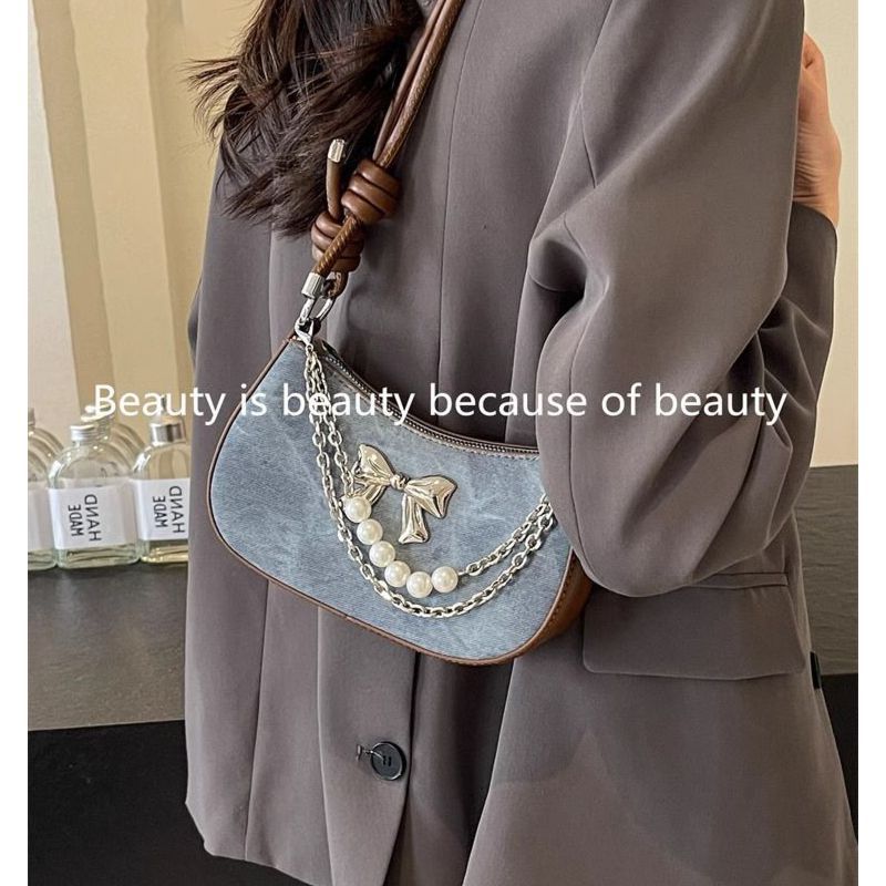 高品質人気販売卸売ニッチデザインパールボウ軽量ショルダーバッ - Luxury Bags In China Wholesale のレビューと価格