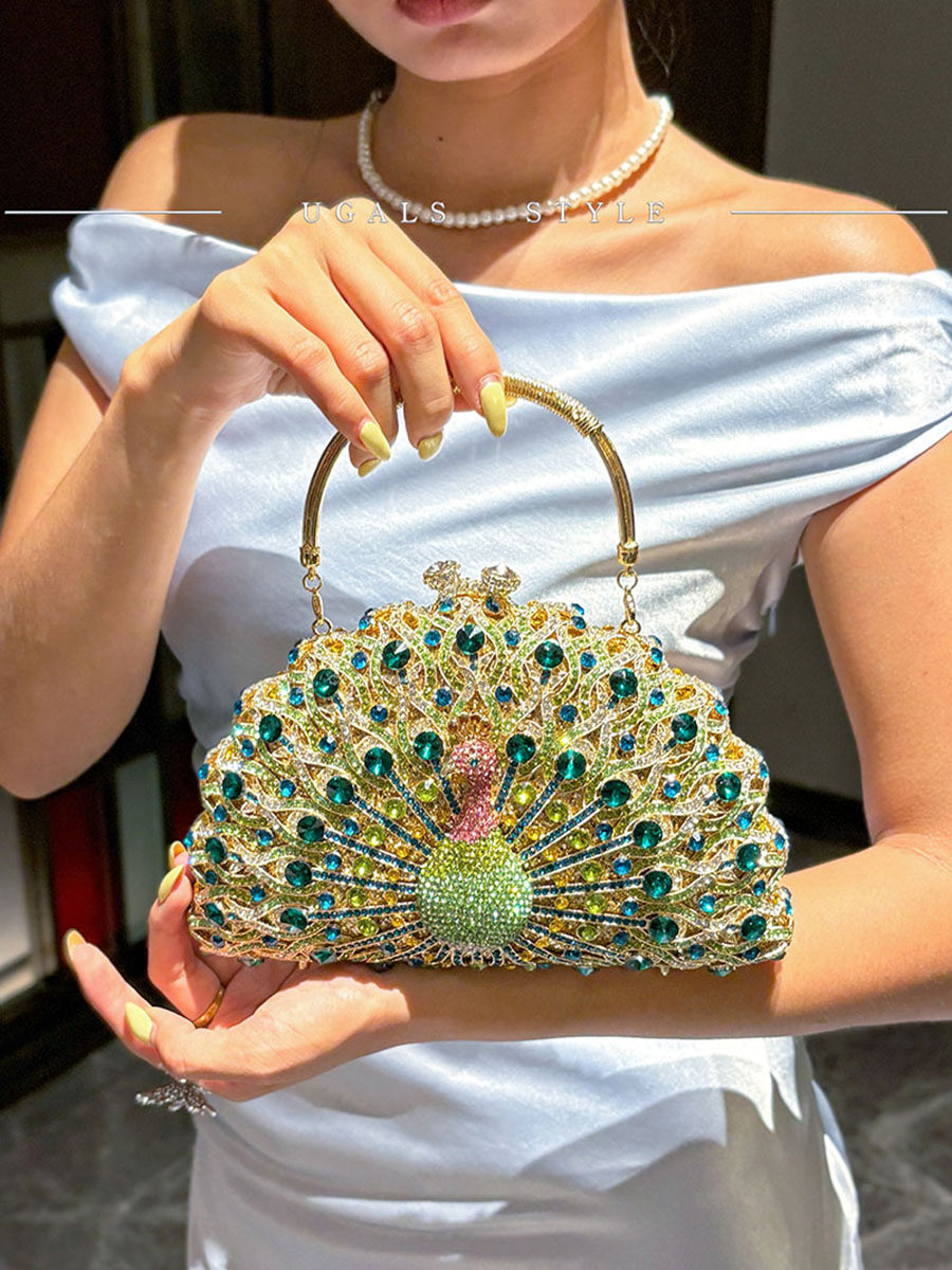 女性の手頃な価格の高級ファッションダイヤモンド光沢のある孔雀 - Luxury Bags That Are Affordable のレビューと価格