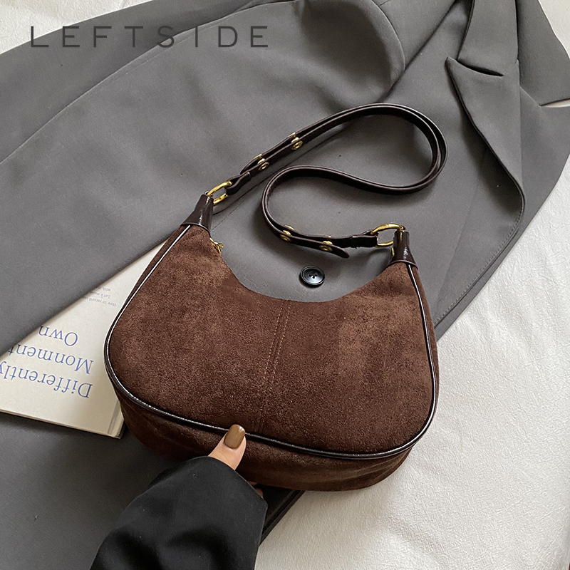 左側女性スモールスエードショルダーバッグ 2025 冬レトロ - Luxury Bags Trend 2025 のレビューと価格