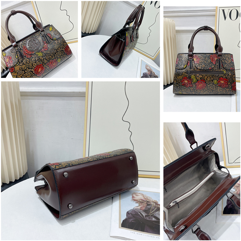 ヴィンテージ花柄エンボス加工トートバッグ女性用高級3Dフラワ - Luxury Bags That Are Vegan のレビューと価格