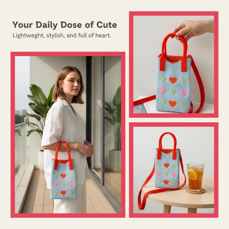 女性・女の子向けファッションニットミニショルダーバッグ、キュ - Shoulder Bag Slouchy のレビューと価格